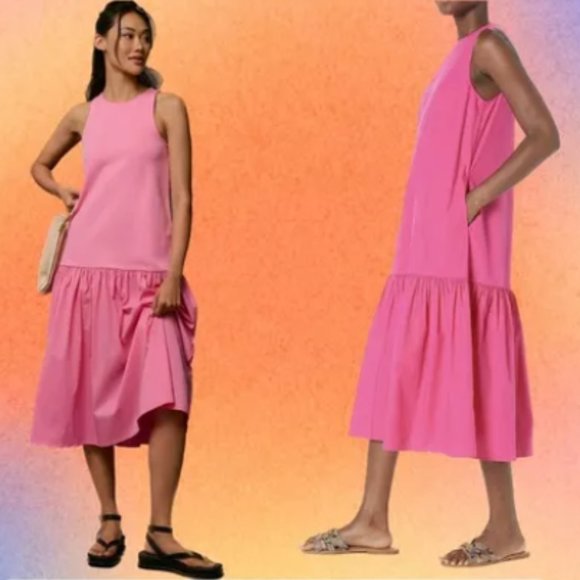 Brand New Maeve Pink Sleeveless Flounce Dress - Picture 7 of 8